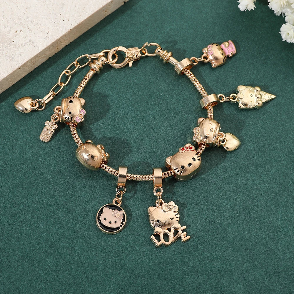Hello Kitty Gold-Plated Bracelet with Charms - Image 5