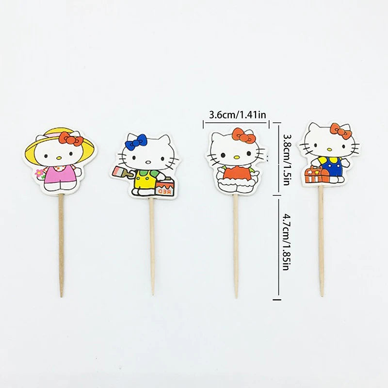 24Pcs Hello Kitty Cake Toppers - Image 6
