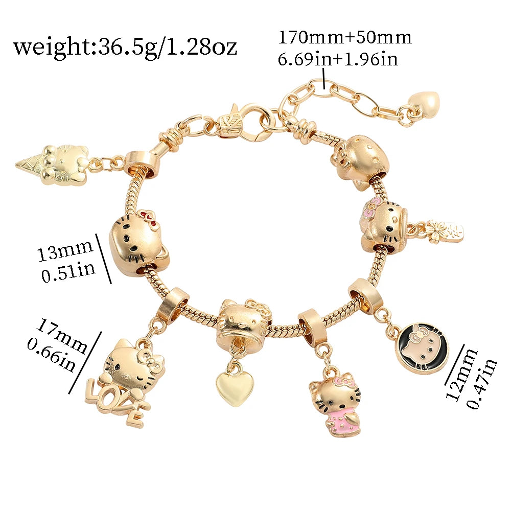 Hello Kitty Gold-Plated Bracelet with Charms - Image 2