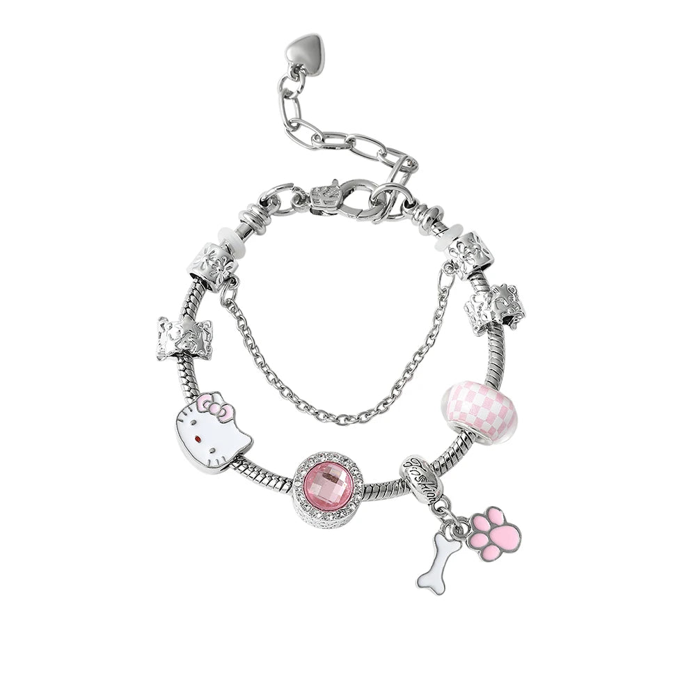Hello Kitty Gold-Plated Bracelet with Charms - Image 7