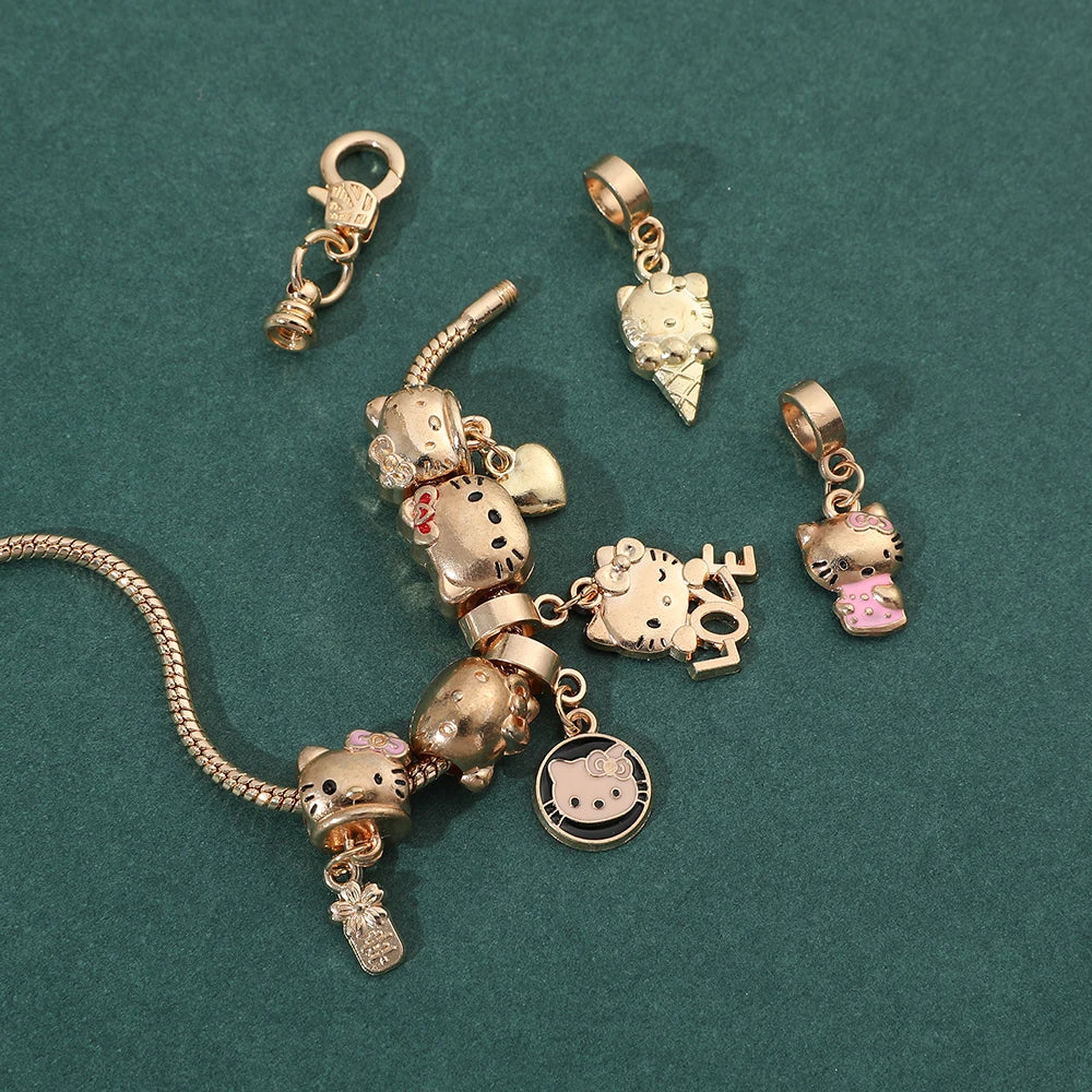 Hello Kitty Gold-Plated Bracelet with Charms - Image 6