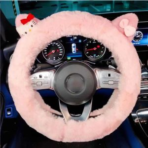 Anime Hello Kitty Plush Car Steering Wheel Cover