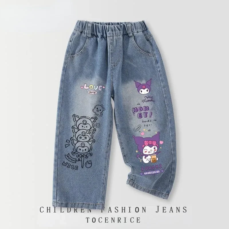 New Cute Cinnamoroll, Kuromi & My Melody Children's Jeans - Image 5