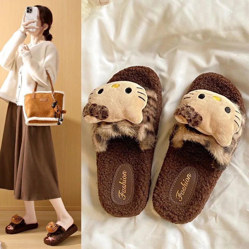Hello Kitty Sanrio Winter Plush Slippers