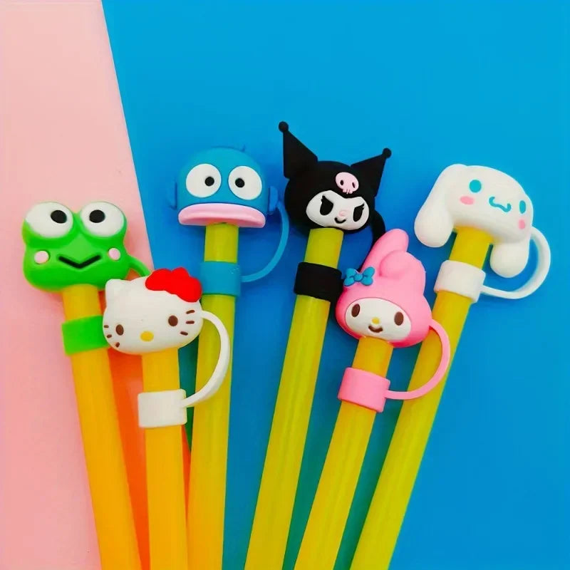 6pcs Sanrio Reusable Straw Toppers Set - Image 5